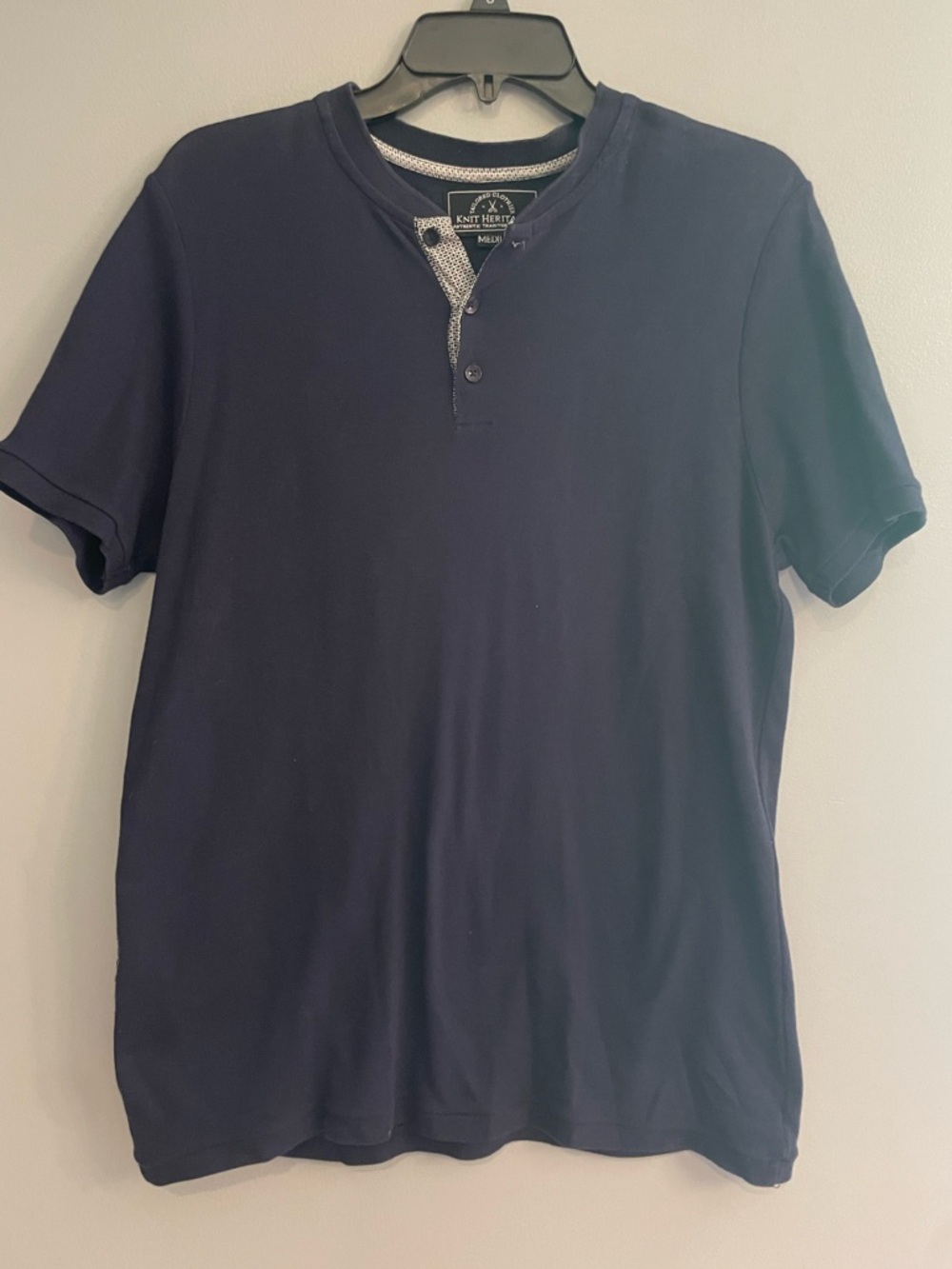 Heritage Knit Label on Navy Garment